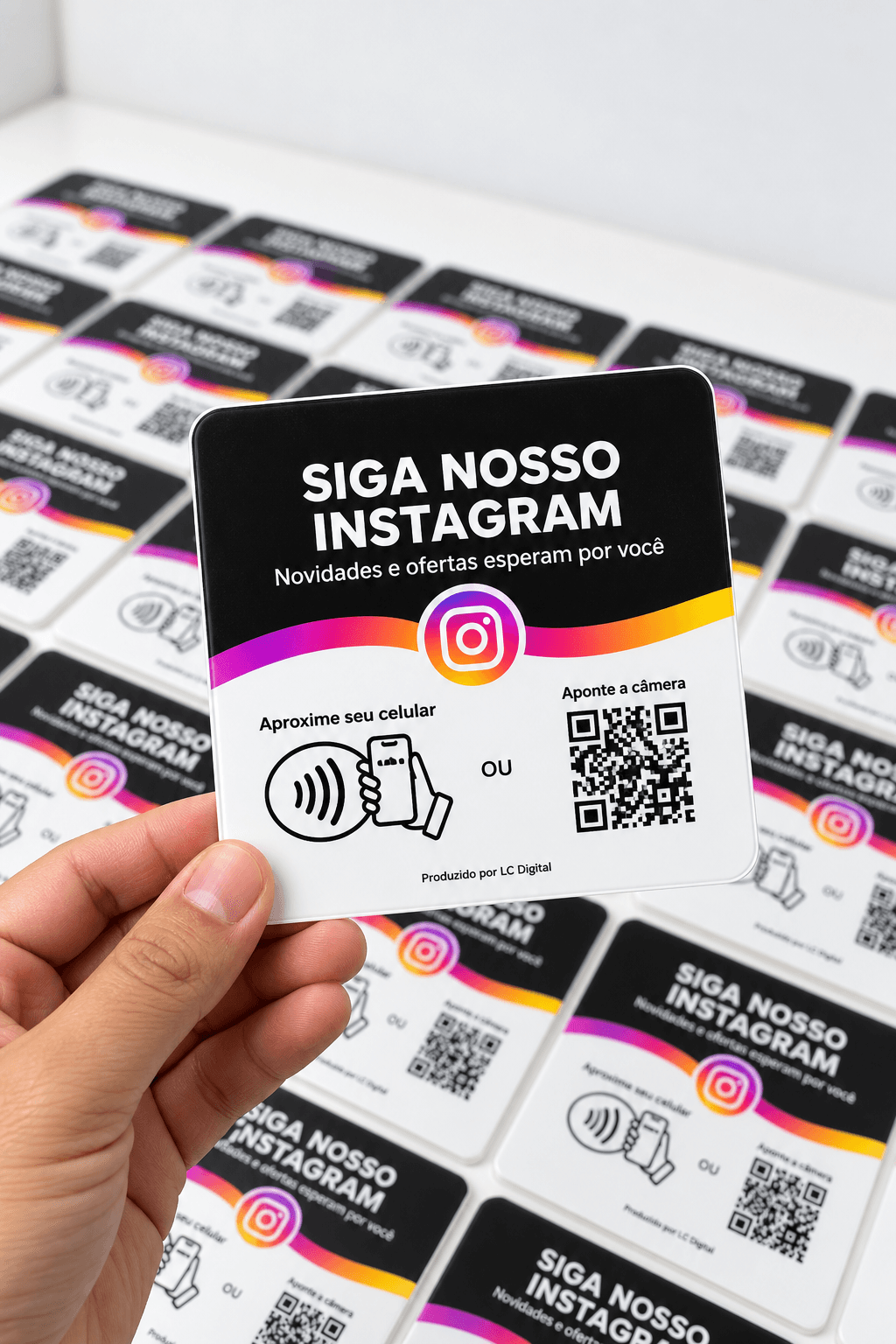 Instagram · Preto · NFC + QR Code