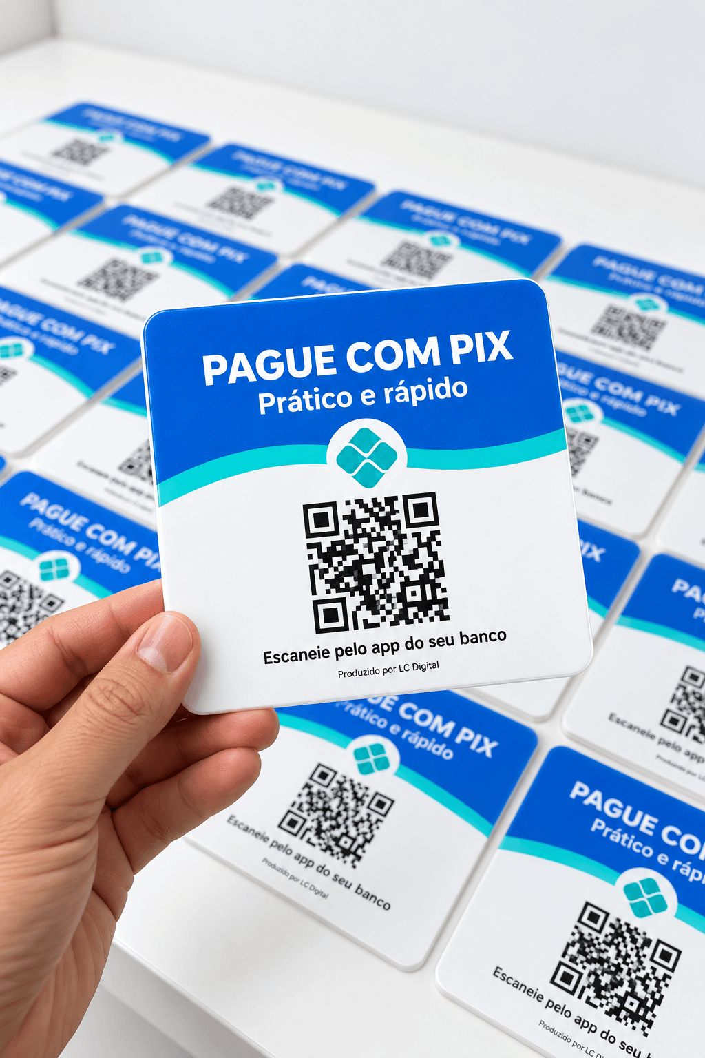 Pagamento Pix · Azul · Somente QR Code · sem NFC